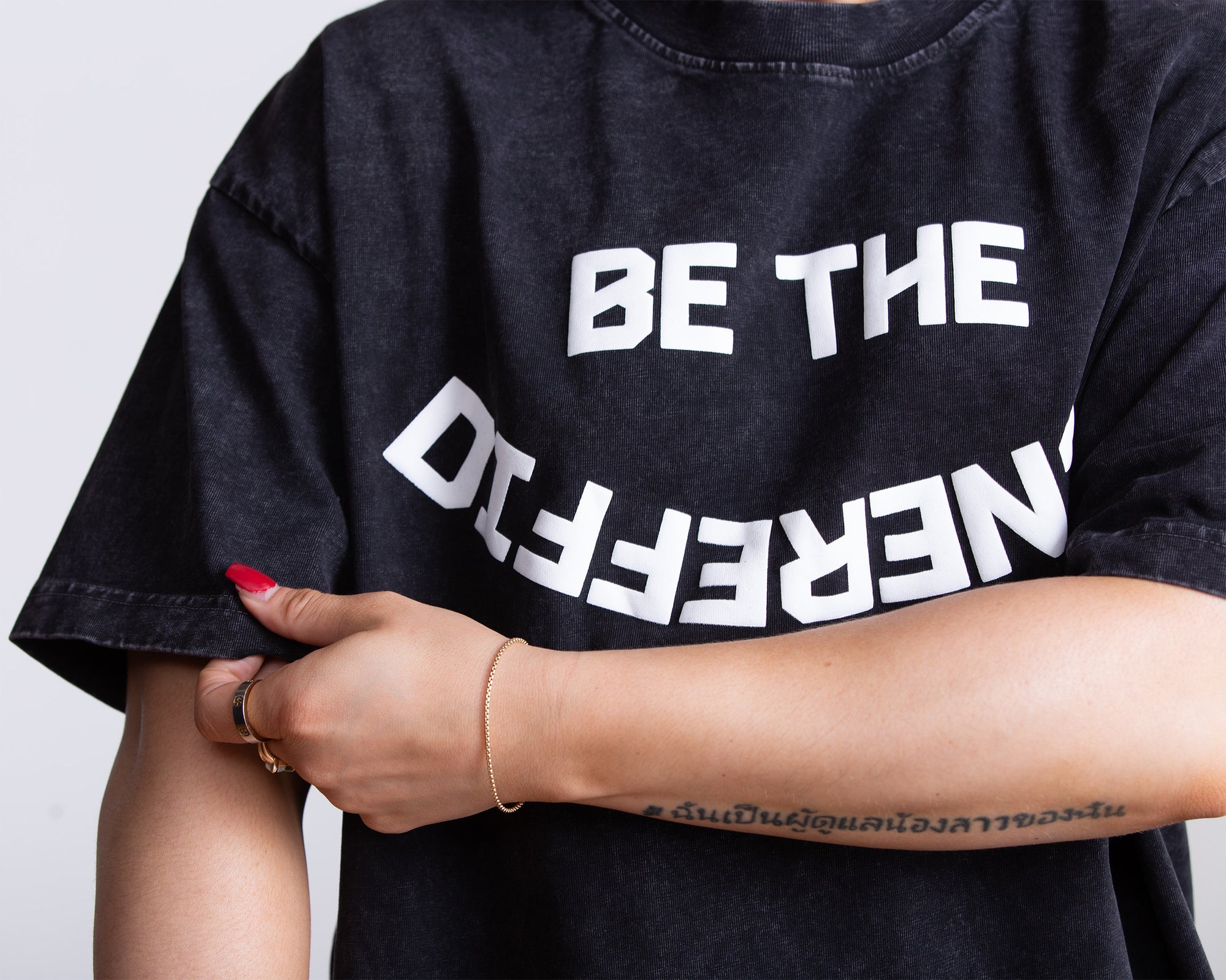 "BE THE DIFFERENCE" ACID WASH T-SHIRT